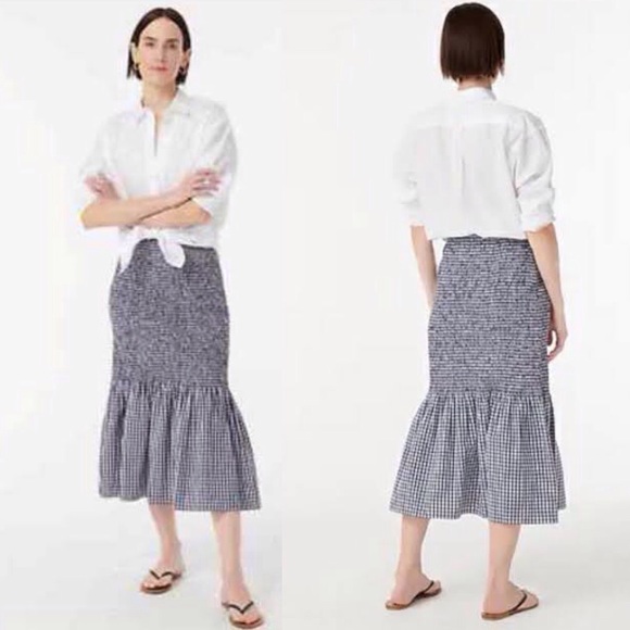 J. Crew Dresses & Skirts - J. Crew Smocked Gingham Skirt